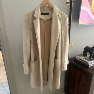 Zara faux suede trench pea coat